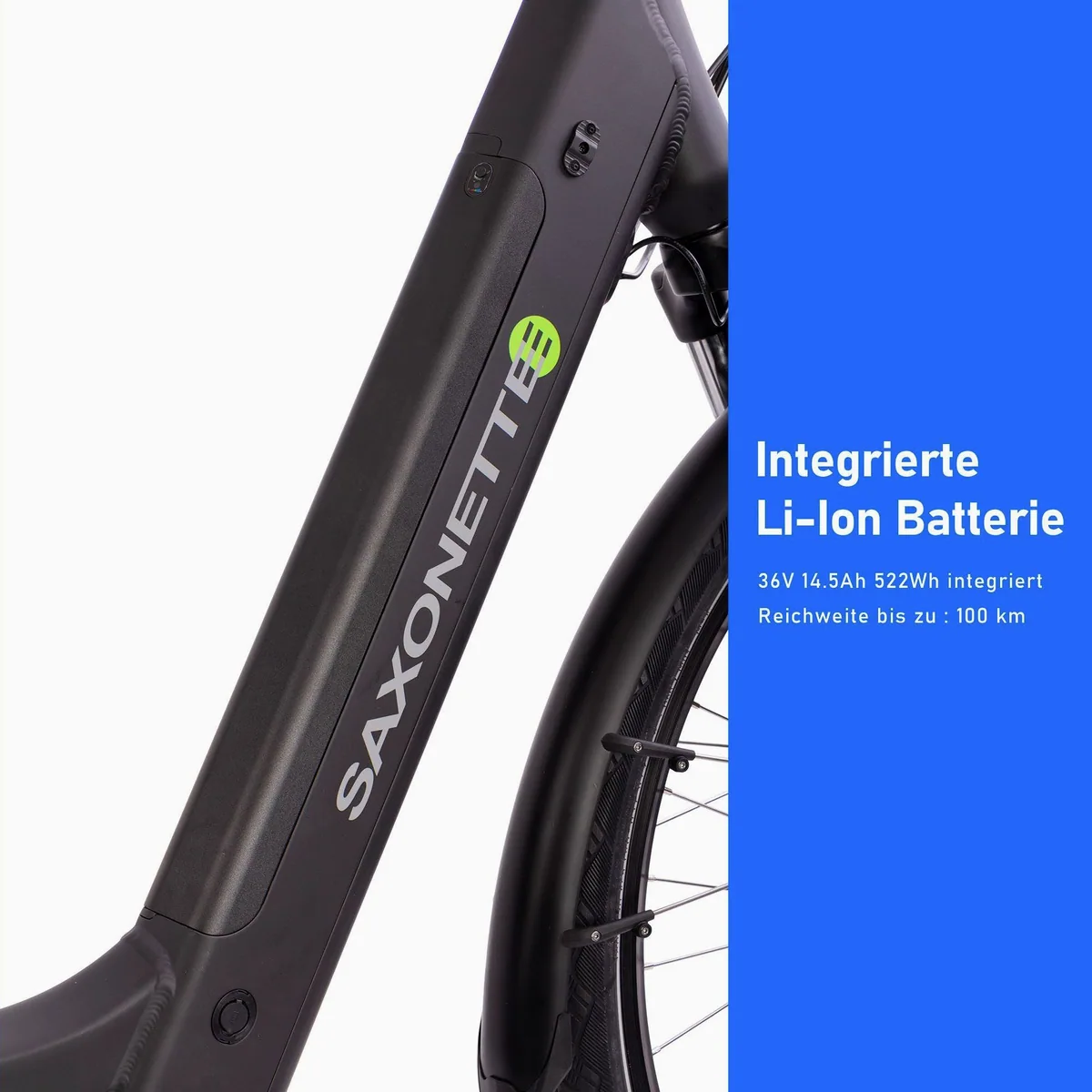 Saxonette Premium Sport E-Bike, 10-Gang Kettenschaltung, 522 Wh Akku, Mittelmotor 5