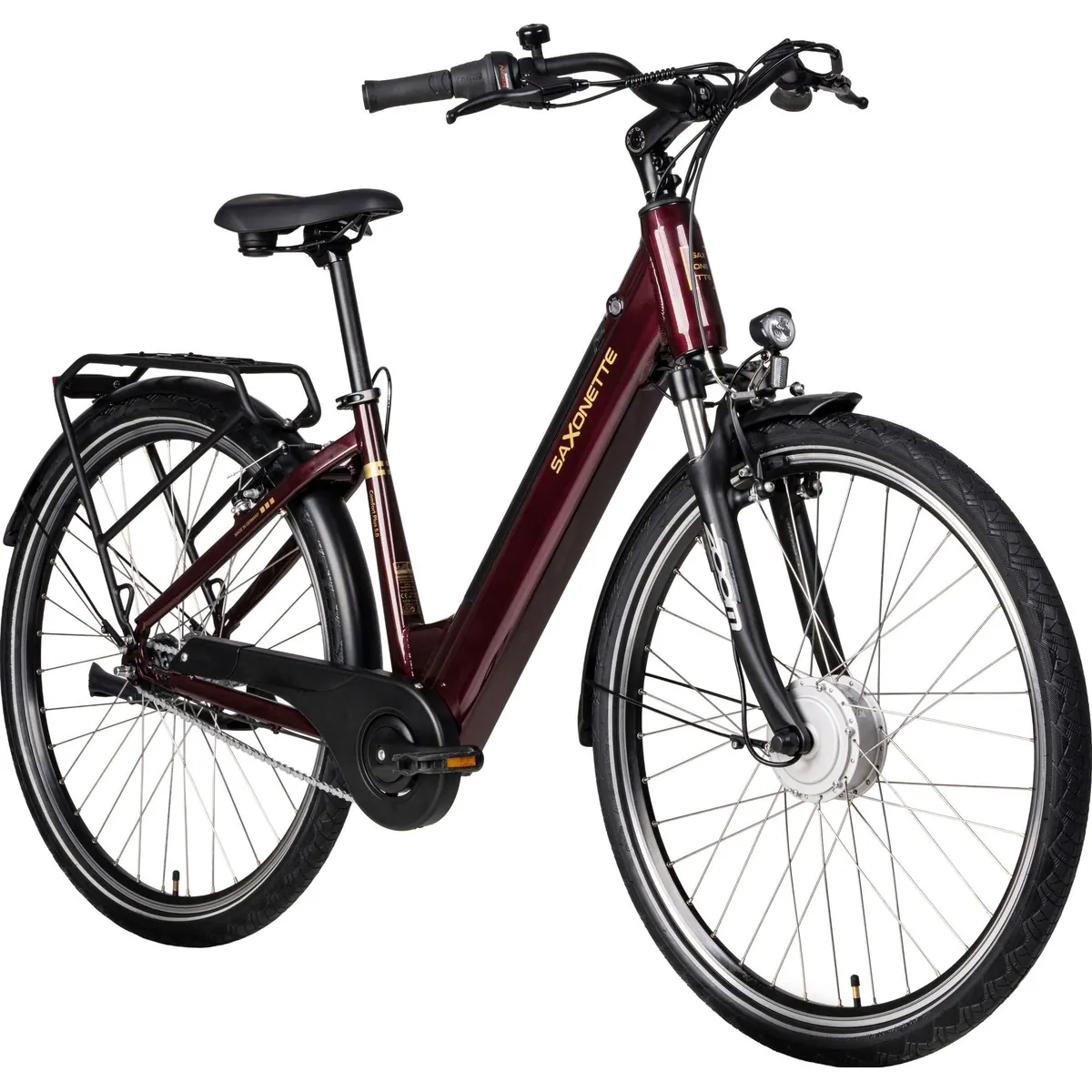Saxonette Comfort Plus 5.0 E-Bike Damen, 468 Wh Akku, 7-Gang Shimano Nexus, Vorderradmotor 3