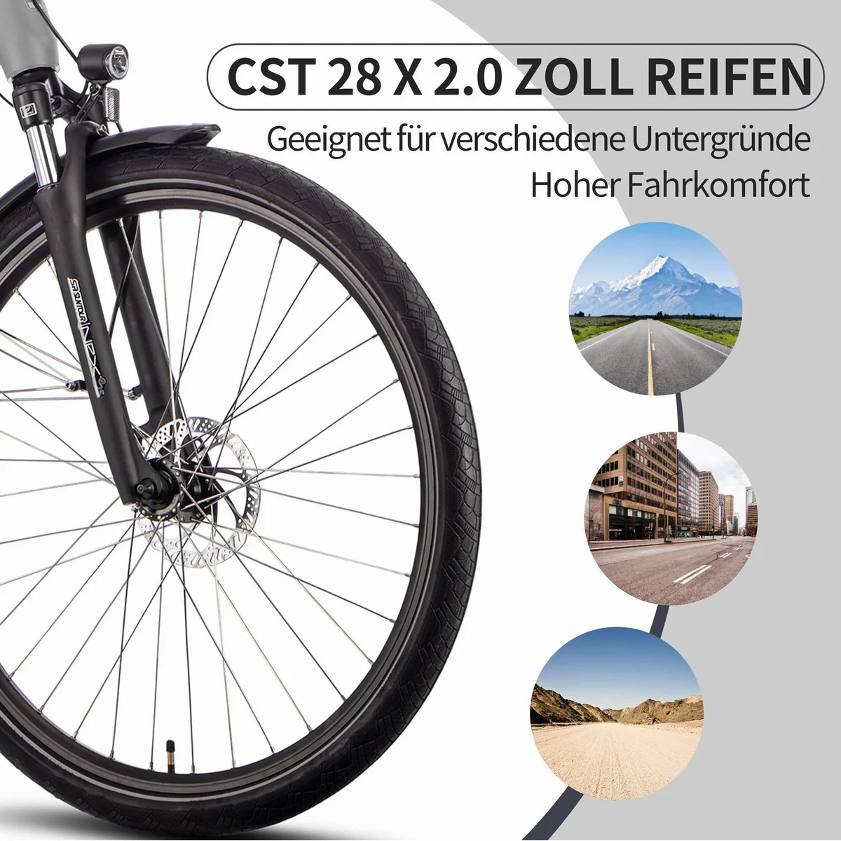 SAXXX E-Bike Cityrad 28 Zoll, 80Nm Mittelmotor, 100km Reichweite, für Damen und Herren 2