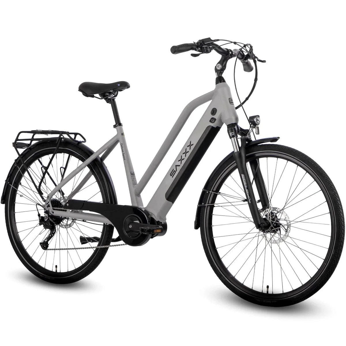 SAXXX E-Bike Cityrad 28 Zoll, 70Nm Mittelmotor, 418 Wh Akku, hydraulische Scheibenbremsen