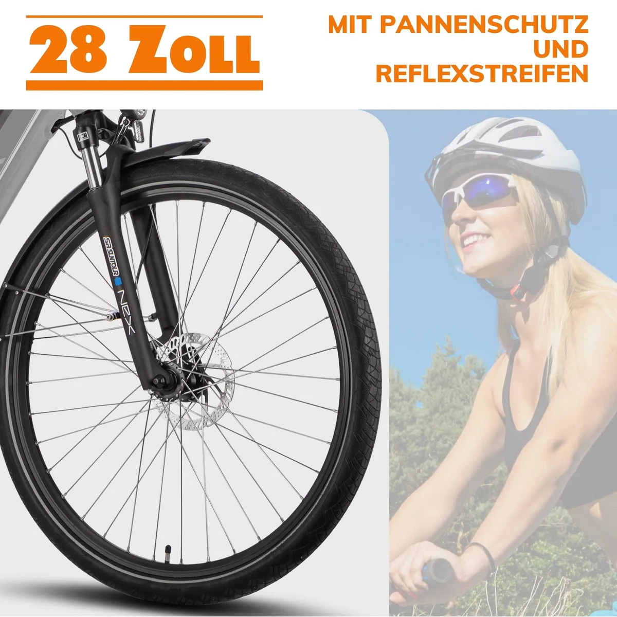 SAXXX E-Bike Cityrad 28 Zoll, 70Nm Mittelmotor, 418 Wh Akku, hydraulische Scheibenbremsen 5