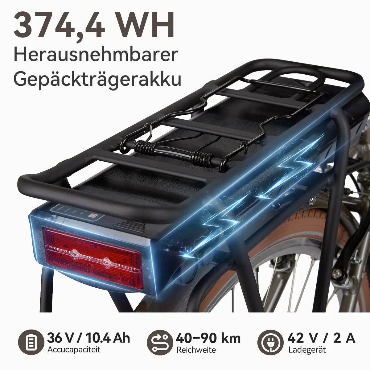 SAXXX E-Bike Cityrad 28 Zoll, bis zu 90 km Reichweite, 3-Gang Shimano Nexus Schaltung 3