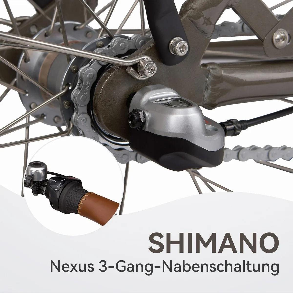 SAXXX E-Bike Cityrad 28 Zoll, bis zu 90 km Reichweite, 3-Gang Shimano Nexus Schaltung 4