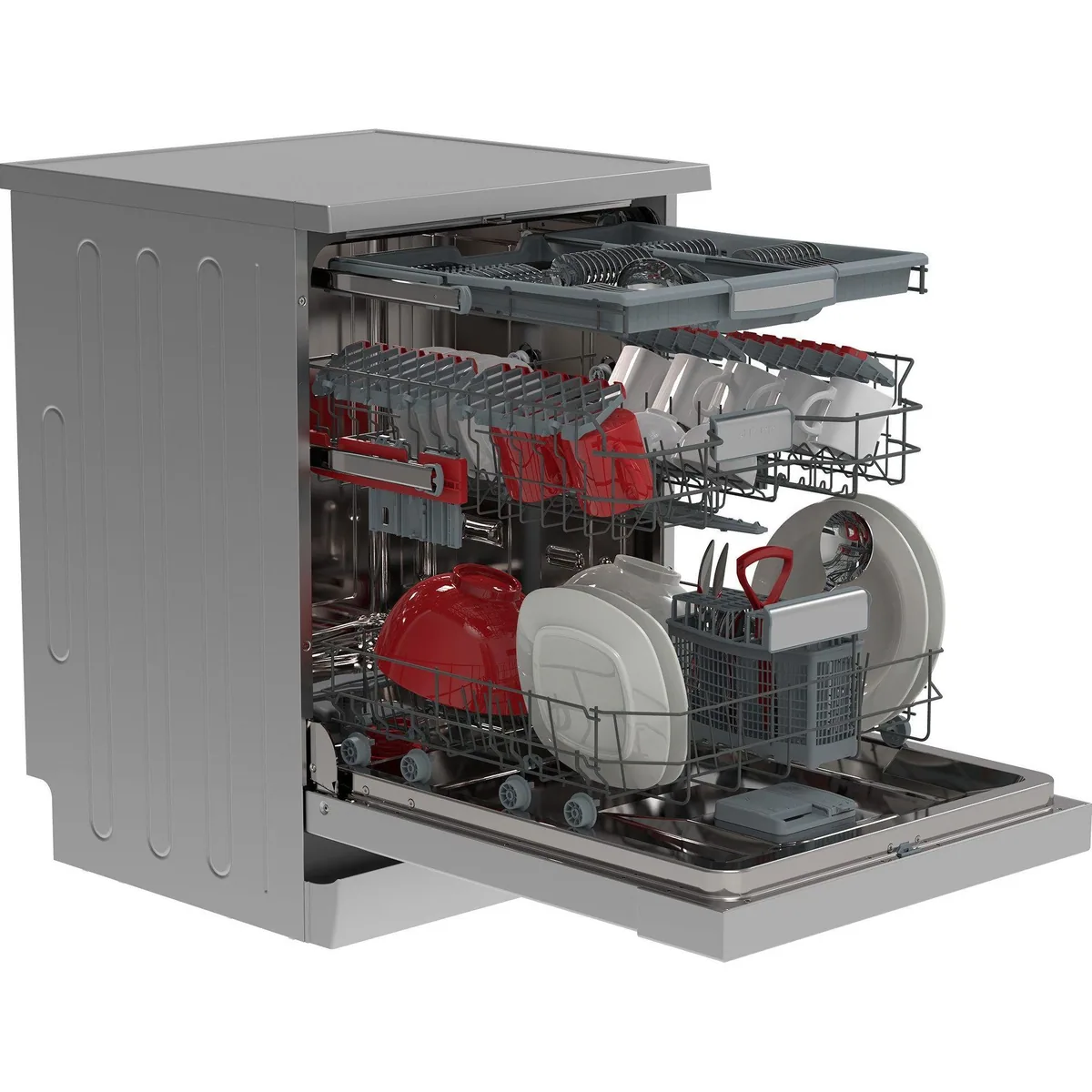 Sharp QW-NA3YF42AI-DE Standgeschirrspüler, 14 Maßgedecke, Quick 30'-Programm 3