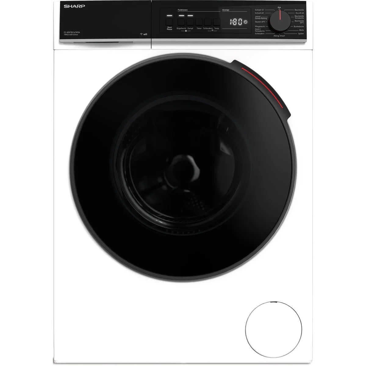 Sharp Waschmaschine ES-WNFB014CWDA-DE, 10 kg, 1400 U/min, Energieeffizienzklasse A