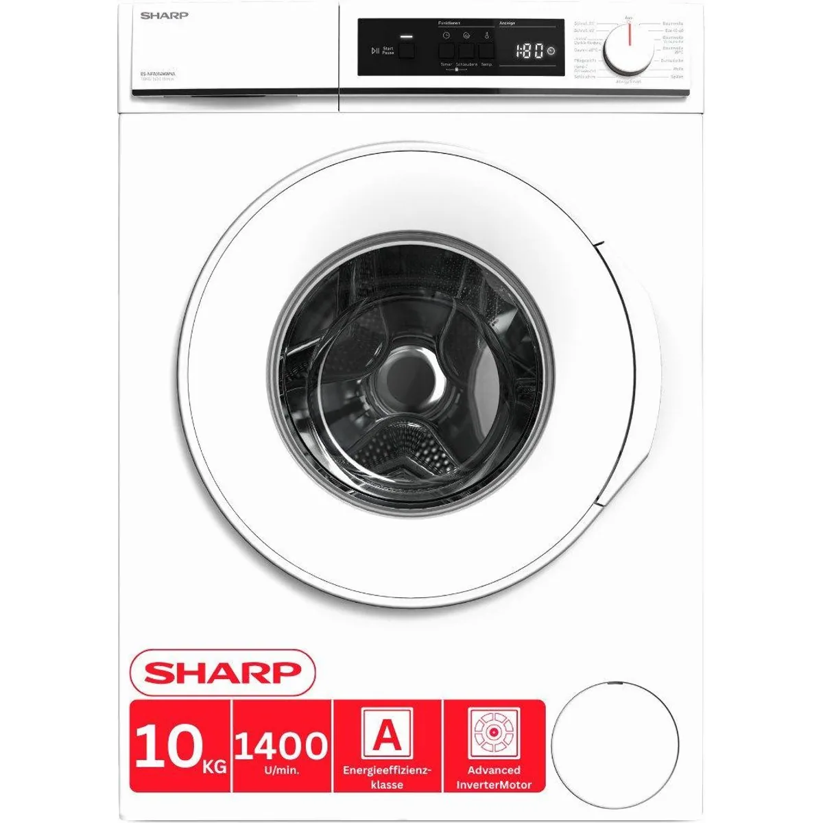 Sharp ES-NFA014WWNA-DE Waschmaschine, 10 kg, 1400 U/min, AllergySmart Technologie 2