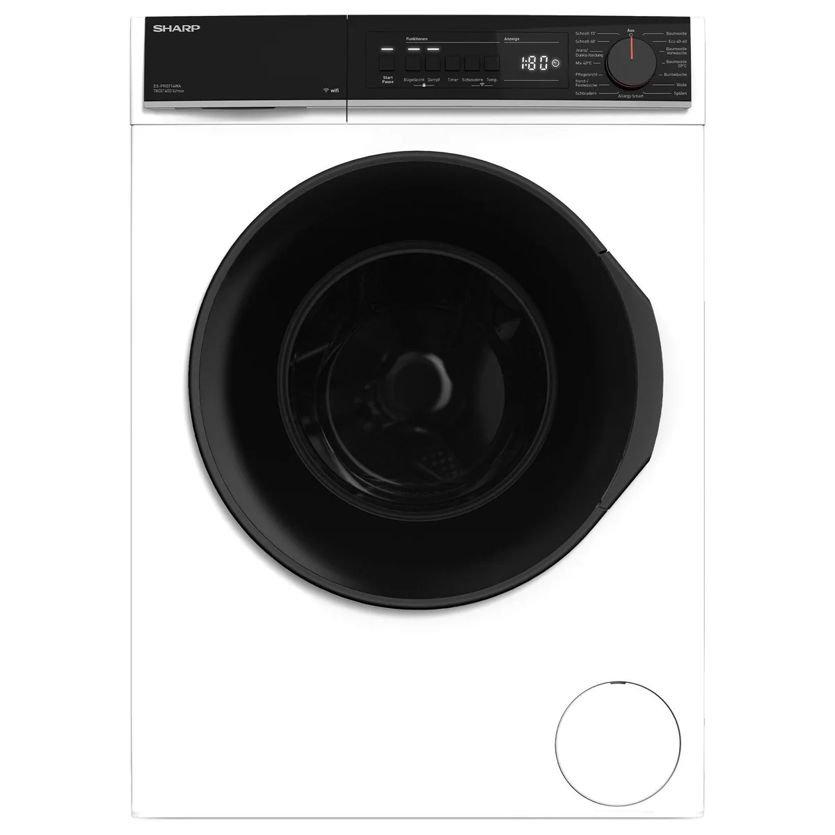 Sharp ES-PRO714WA-DE Waschmaschine, 7 kg, 1400 U/min, WiFi, AllergySmart 2