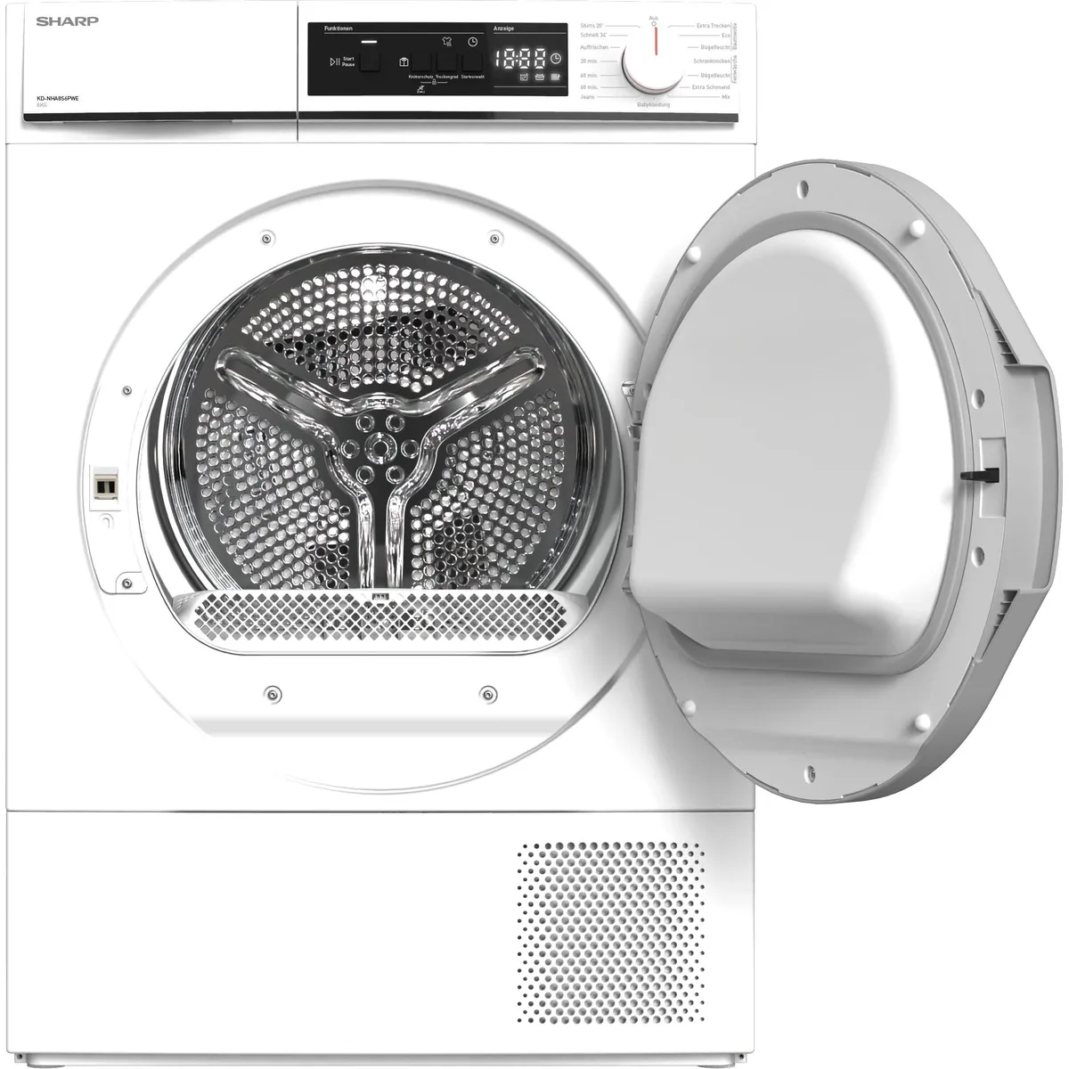 Sharp KD-NHA8S6PWE-DE Wärmepumpentrockner, 8kg Fassungsvermögen, Energieeffizienzklasse E 2