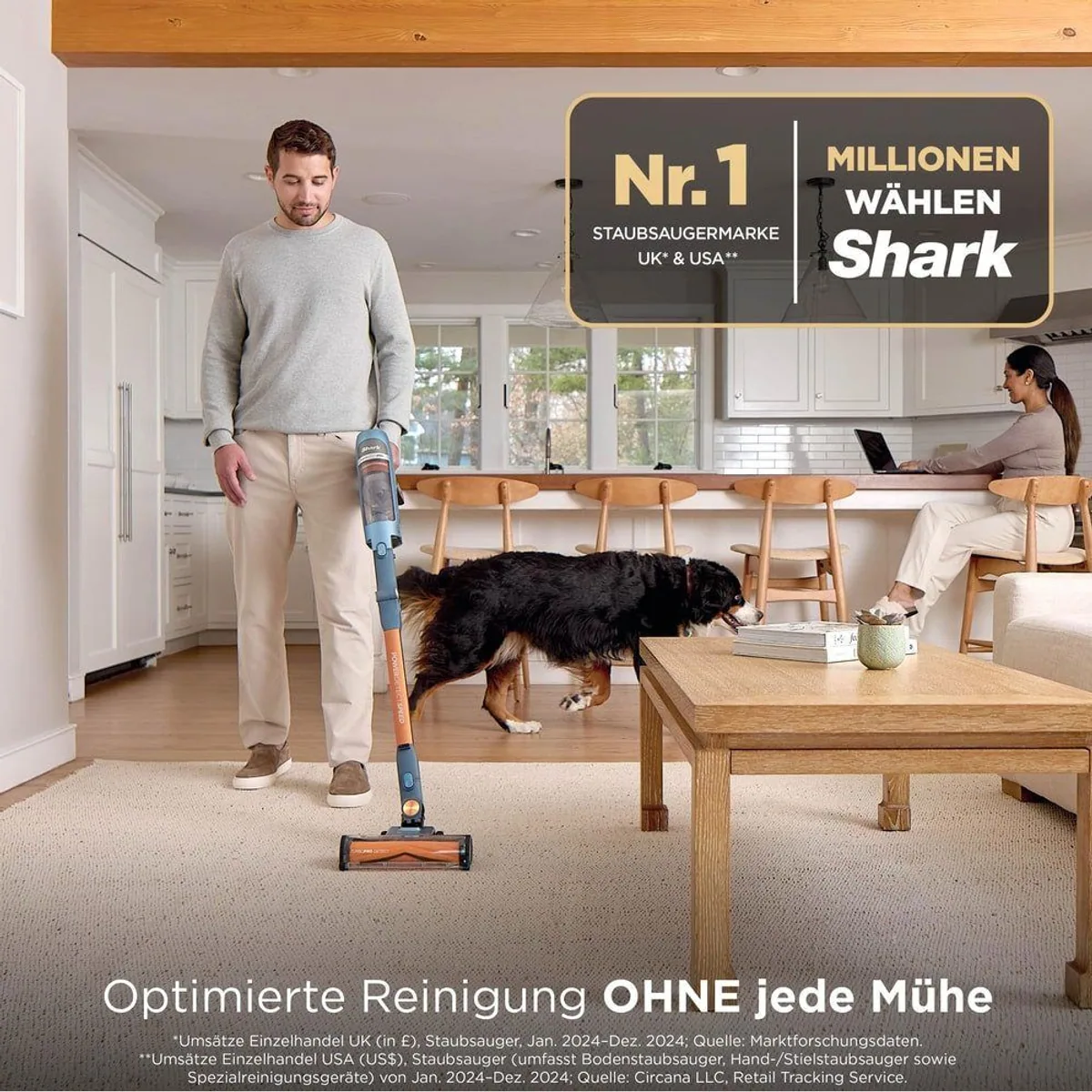 Shark Stielstaubsauger, kraftvolle Saugleistung, kabellos und leicht 3