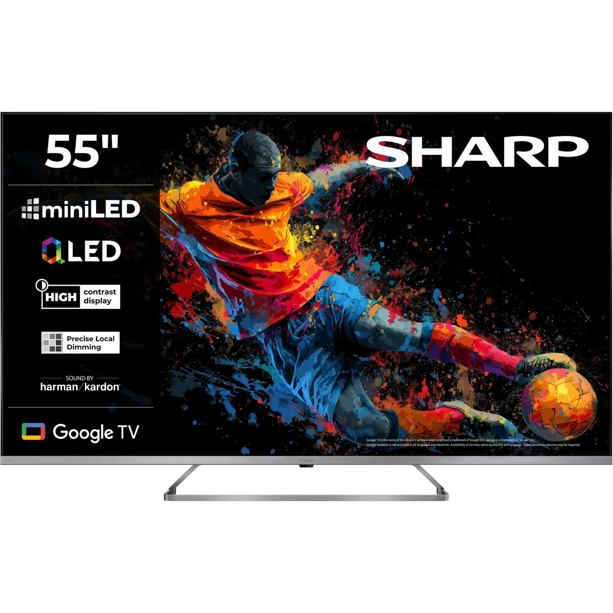 Sharp 4T-C55JPx QLED Mini LED-Fernseher, 4K UHD, Smart-TV, hohe Helligkeit