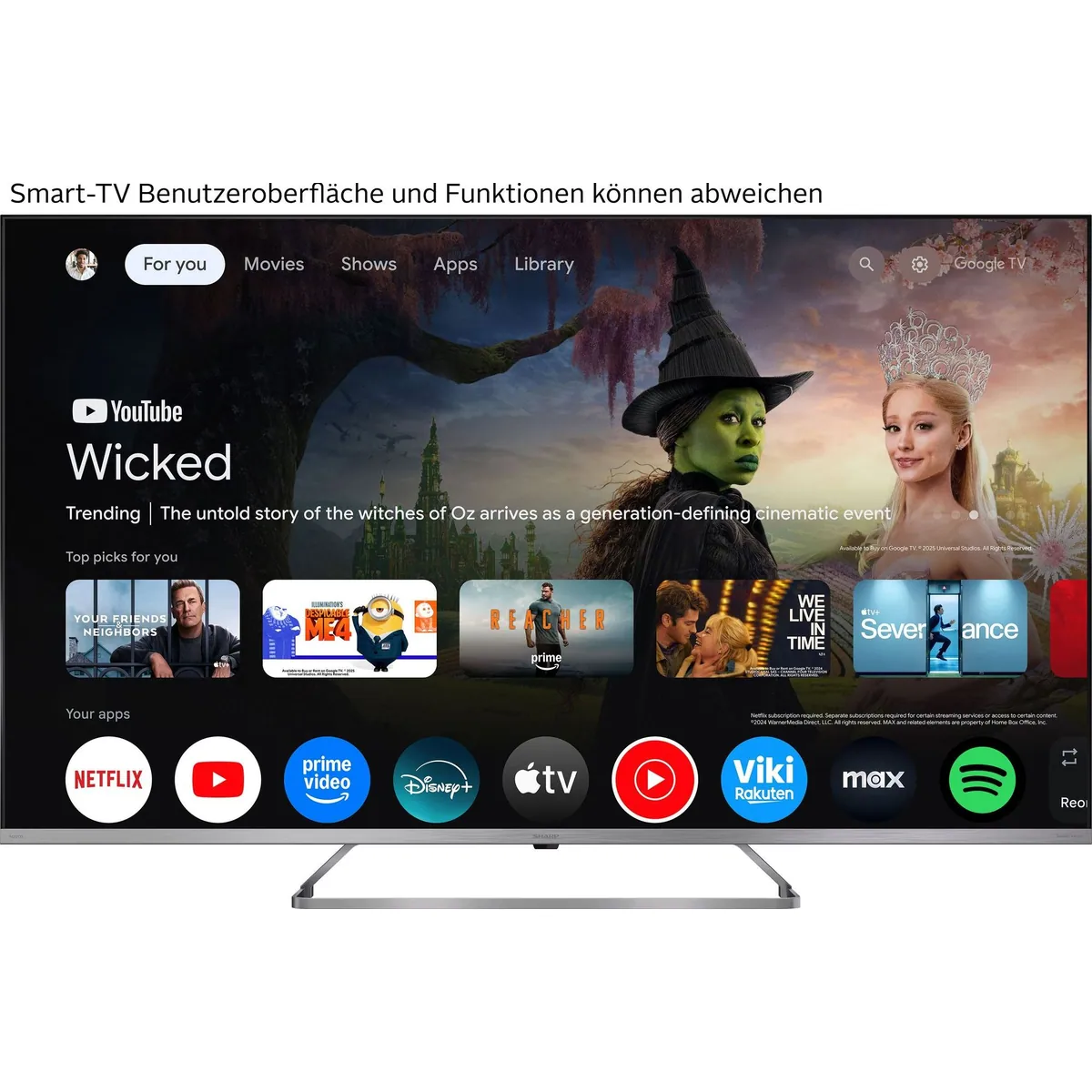Sharp 4T-C55JPx QLED Mini LED-Fernseher, 4K UHD, Smart-TV, hohe Helligkeit 4