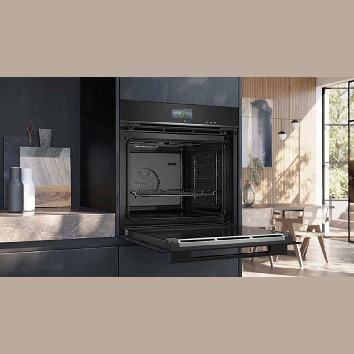 Siemens Dampfbackofen iQ700 HS736G3B1, Teleskopauszug nachrüstbar, ecoClean, cookControl Pro 4