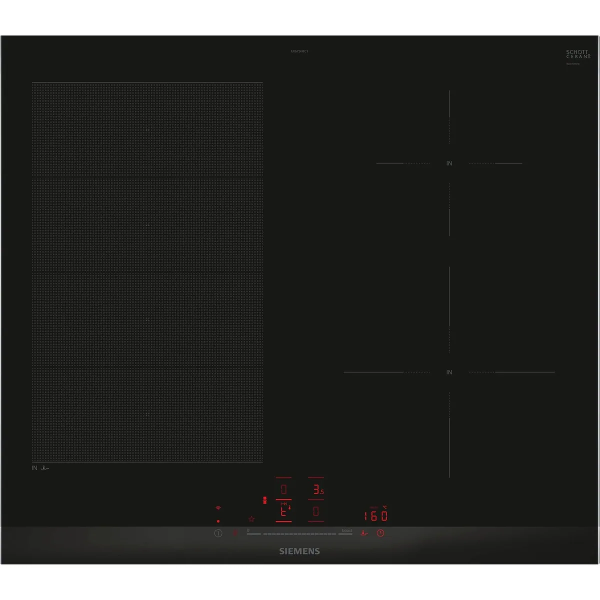 Siemens Induktions-Kochfeld iQ700 EX675HEC1E, flexible varioInduktion für präzises Kochen