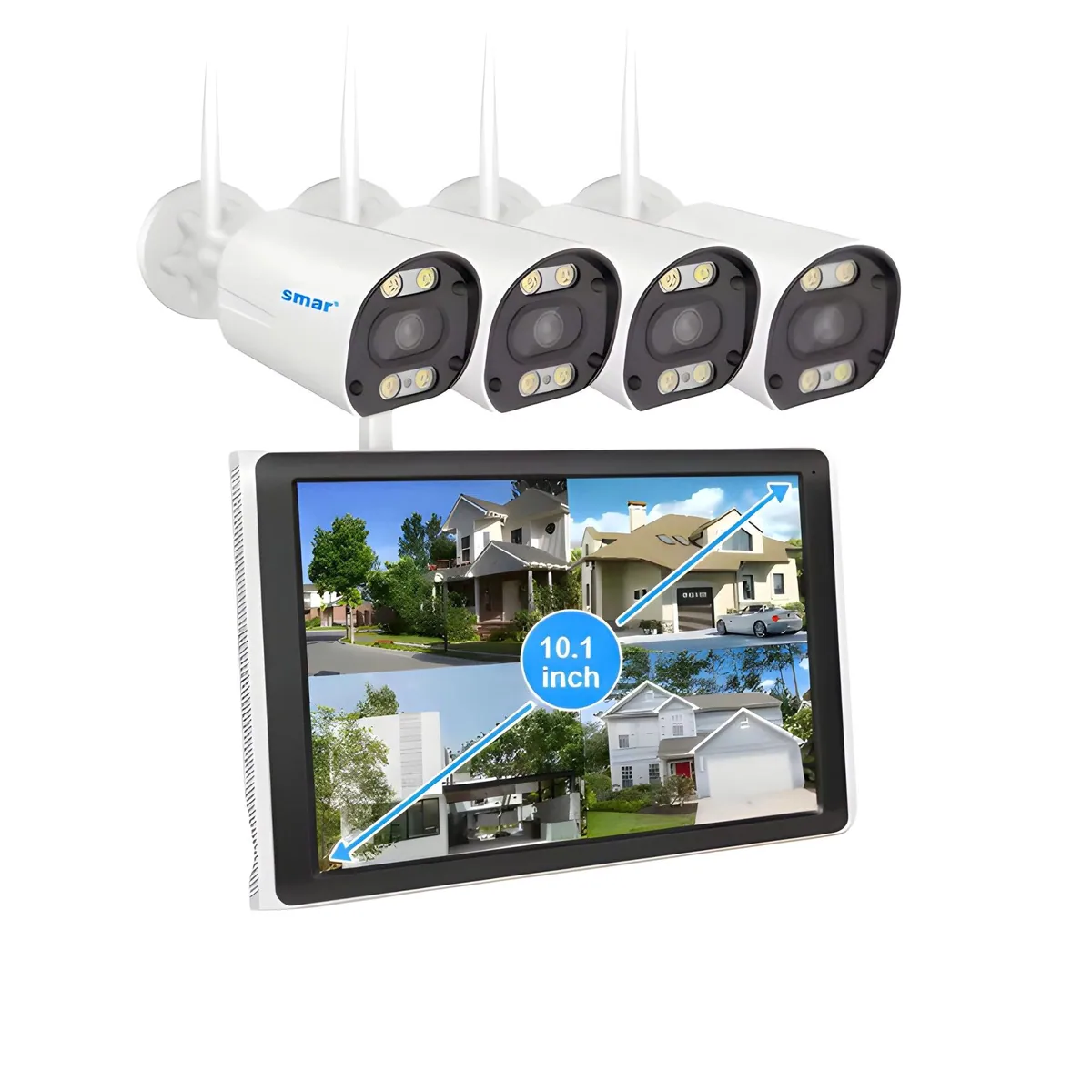 Smar WLAN-Überwachungskamera-Set, 3MP, Nachtsicht, Gesichtserkennung