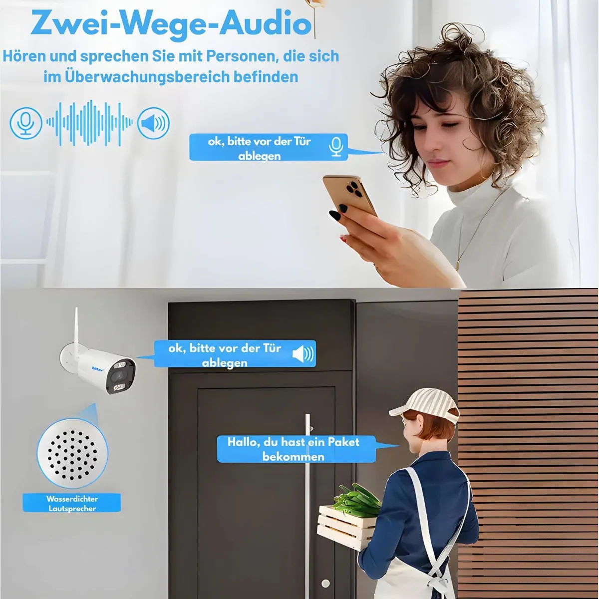 Smar WLAN-Überwachungskamera-Set, 3MP, Nachtsicht, Gesichtserkennung 4