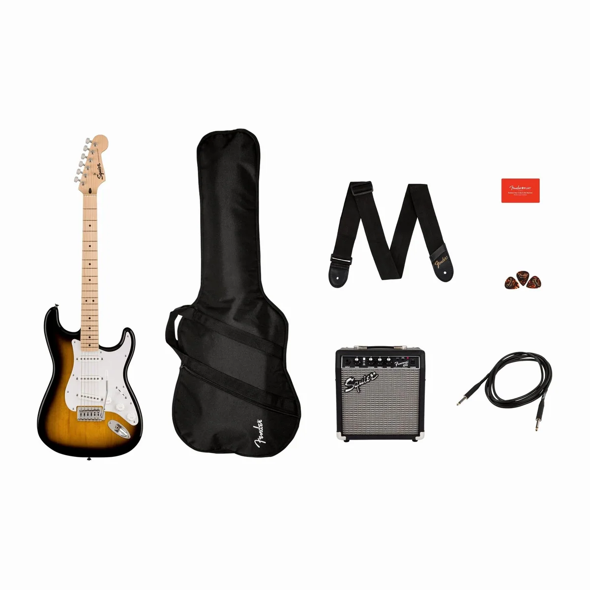 Squier Sonic Series Stratocaster Pack MN, vollständiges E-Gitarren-Set, komfortables C-Halsprofil 2