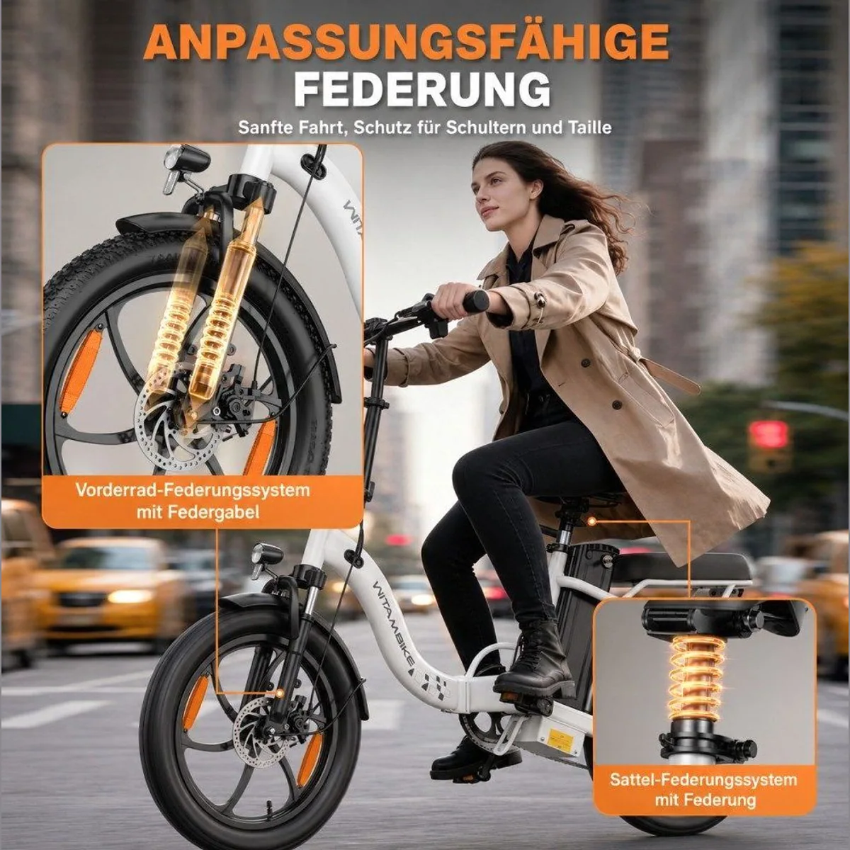SSY E-Bike City, Urbanes Design, Praktisches Display, Breite Reifen 5