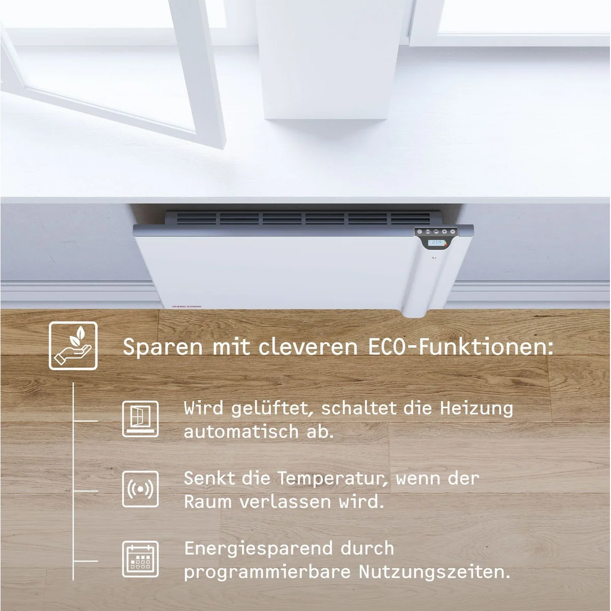 STIEBEL ELTRON CND 150 Duo Wandkonvektor, energiesparend, 1,5 kW, LCD-Display 3
