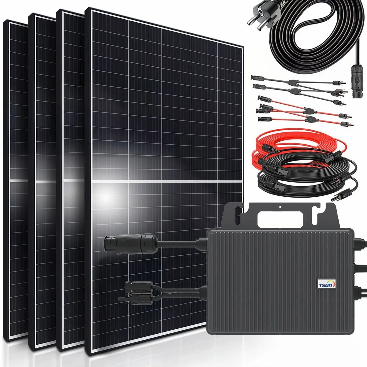 SUNNIVA Balkonkraftwerk 1800W/800W, Plug & Play Installation, Mikro-Wechselrichter TSUN 800W