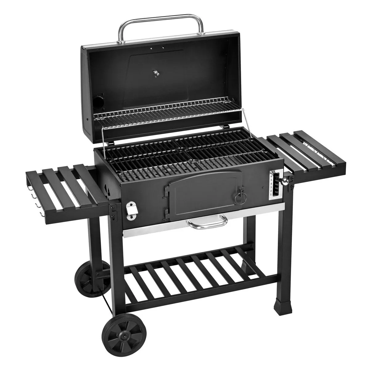 Taino HERO XXL Holzkohlegrill, 42 x 72 cm Grillfläche, höhenverstellbare Kohlewanne 4