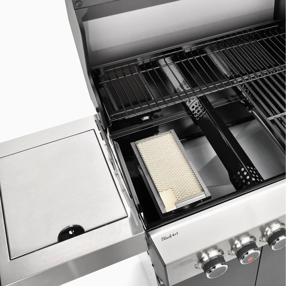 Taino Gasgrill BLACK, 4 Brenner, Seitenkocher, doppelwandiger Deckel 4