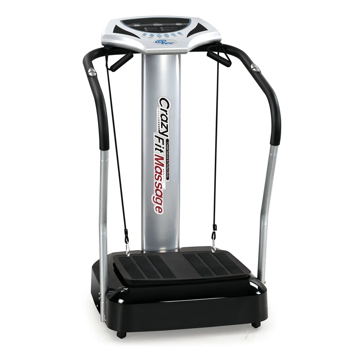 @tec Vibrationsplatte Crazy Fit, 50 Intensitätsstufen, 4 Programme, Haltegriffe