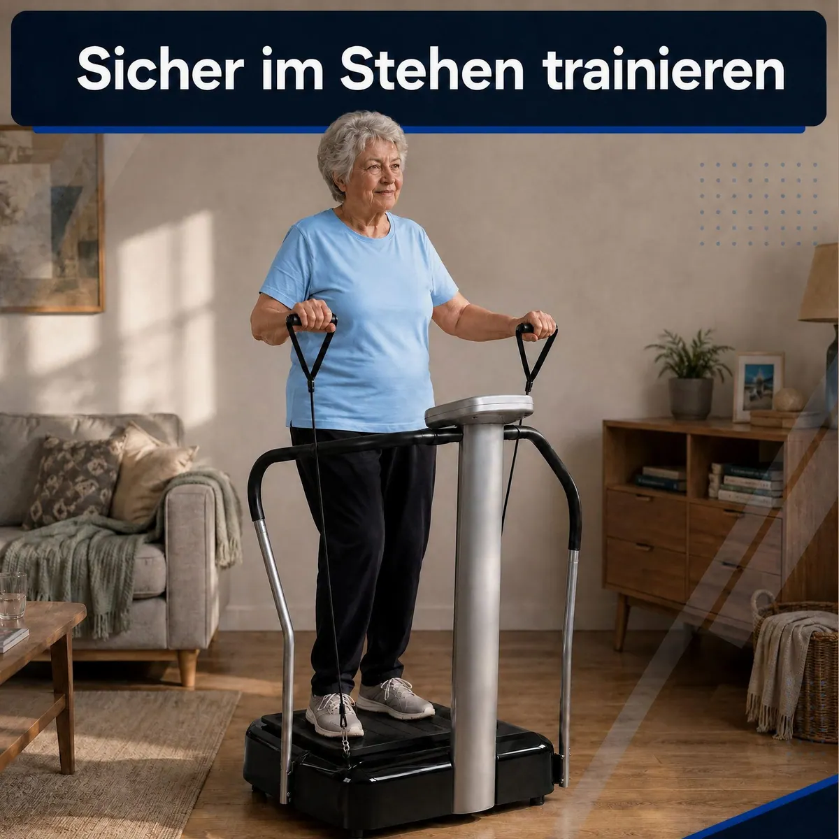 @tec Vibrationsplatte Crazy Fit, 50 Intensitätsstufen, 4 Programme, Haltegriffe 3