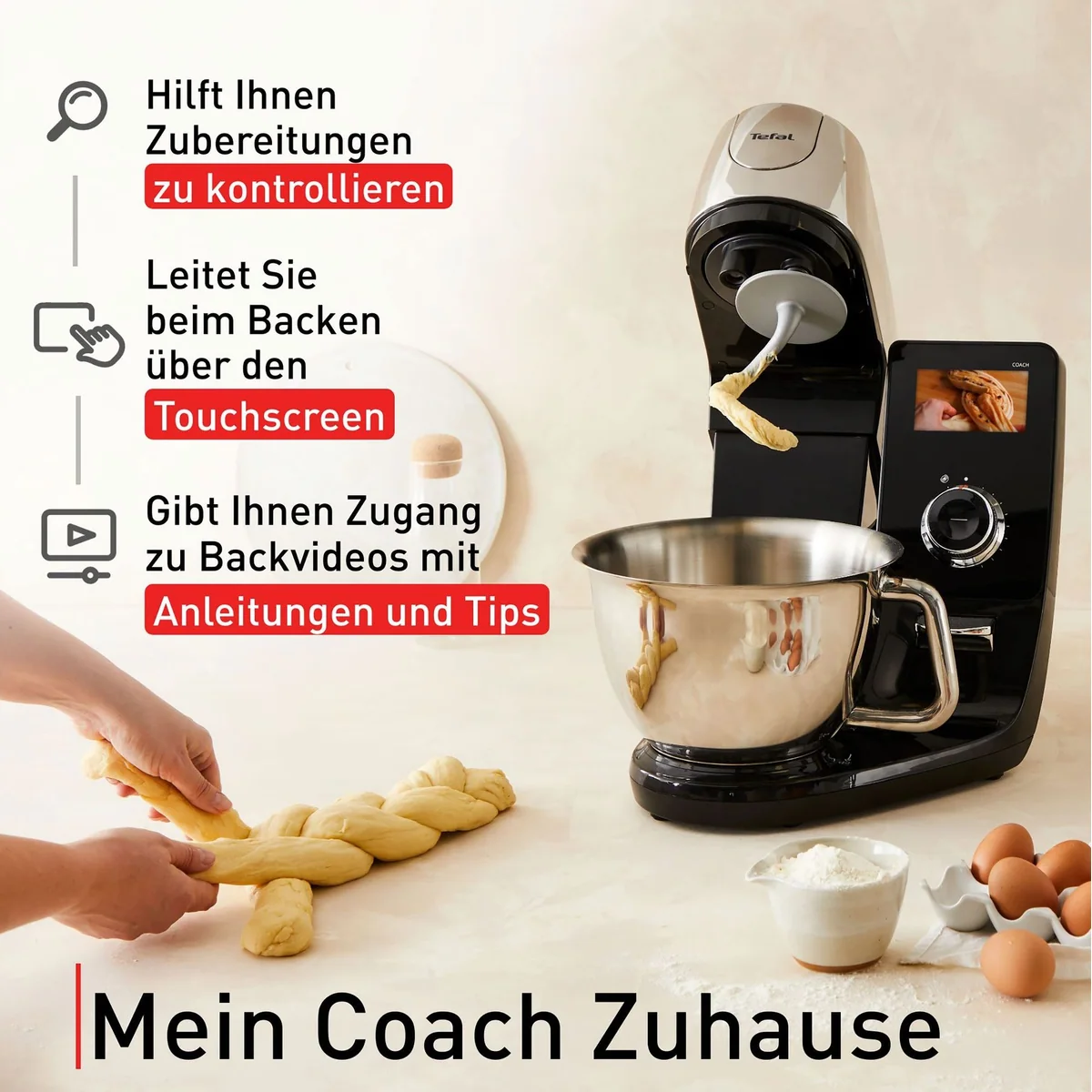 Tefal I-Coach Touch Küchenmaschine, 1200 W, 5,5 l Schüssel, 21 Automatikprogramme 3
