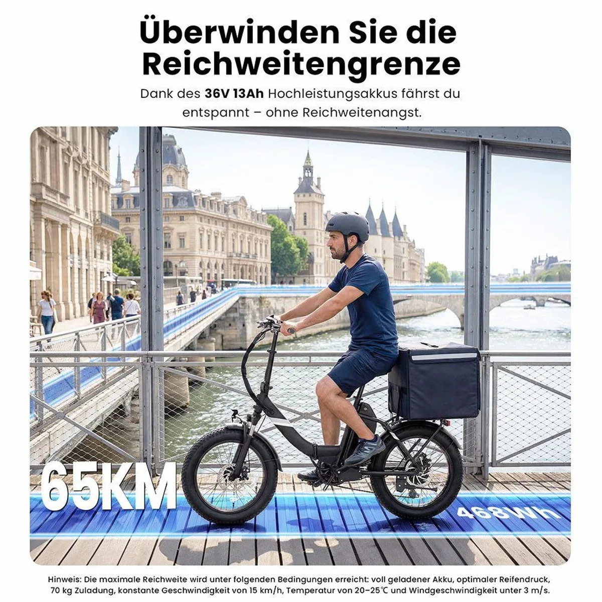 Touroll S3 E-Bike, 20 Zoll, 7-Gang Shimano, abnehmbarer Akku, 468 Wh, 25 km/h 5