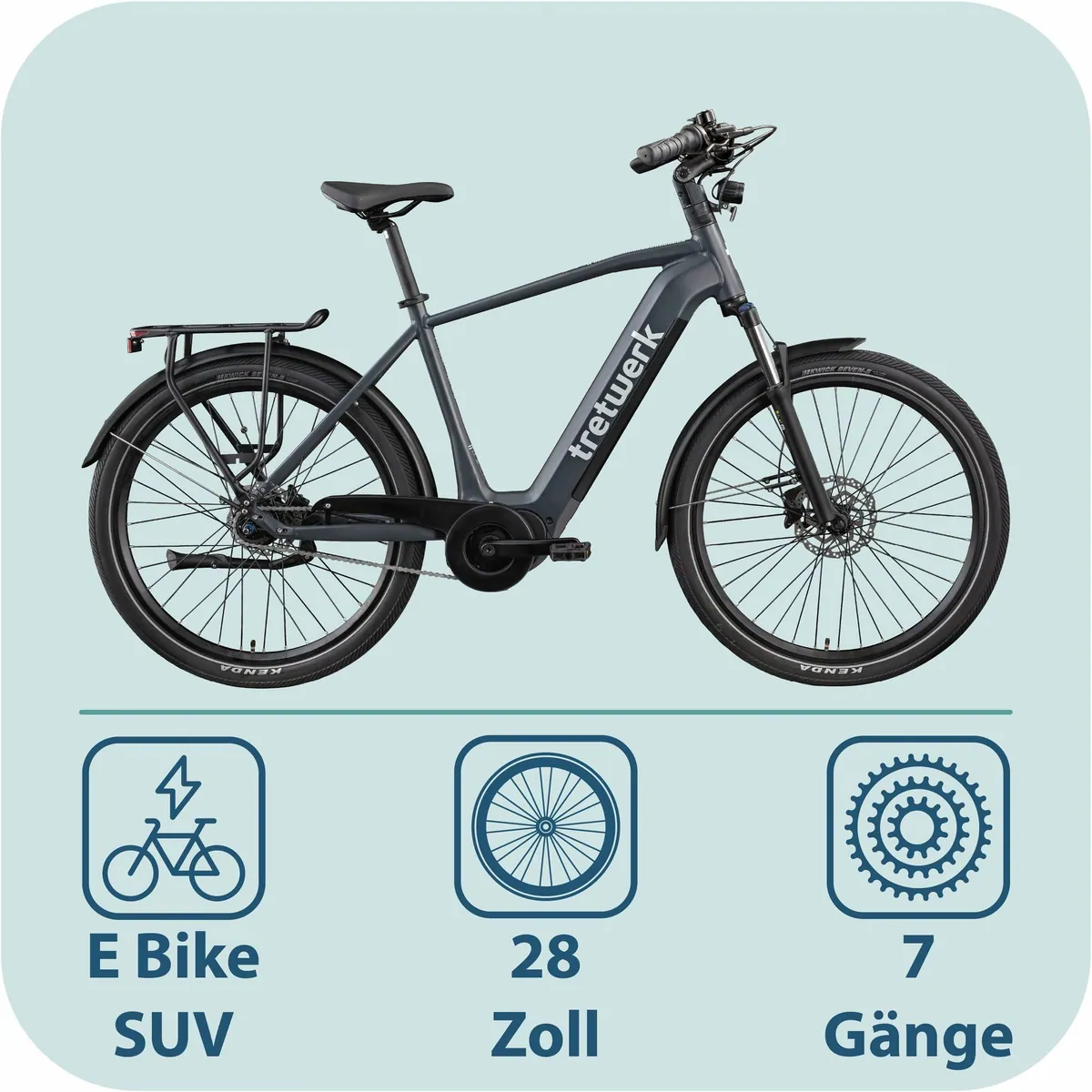 Tretwerk Amber Nexus E-Bike, 7-Gang Nabenschaltung, Mittelmotor, 550 Wh 2