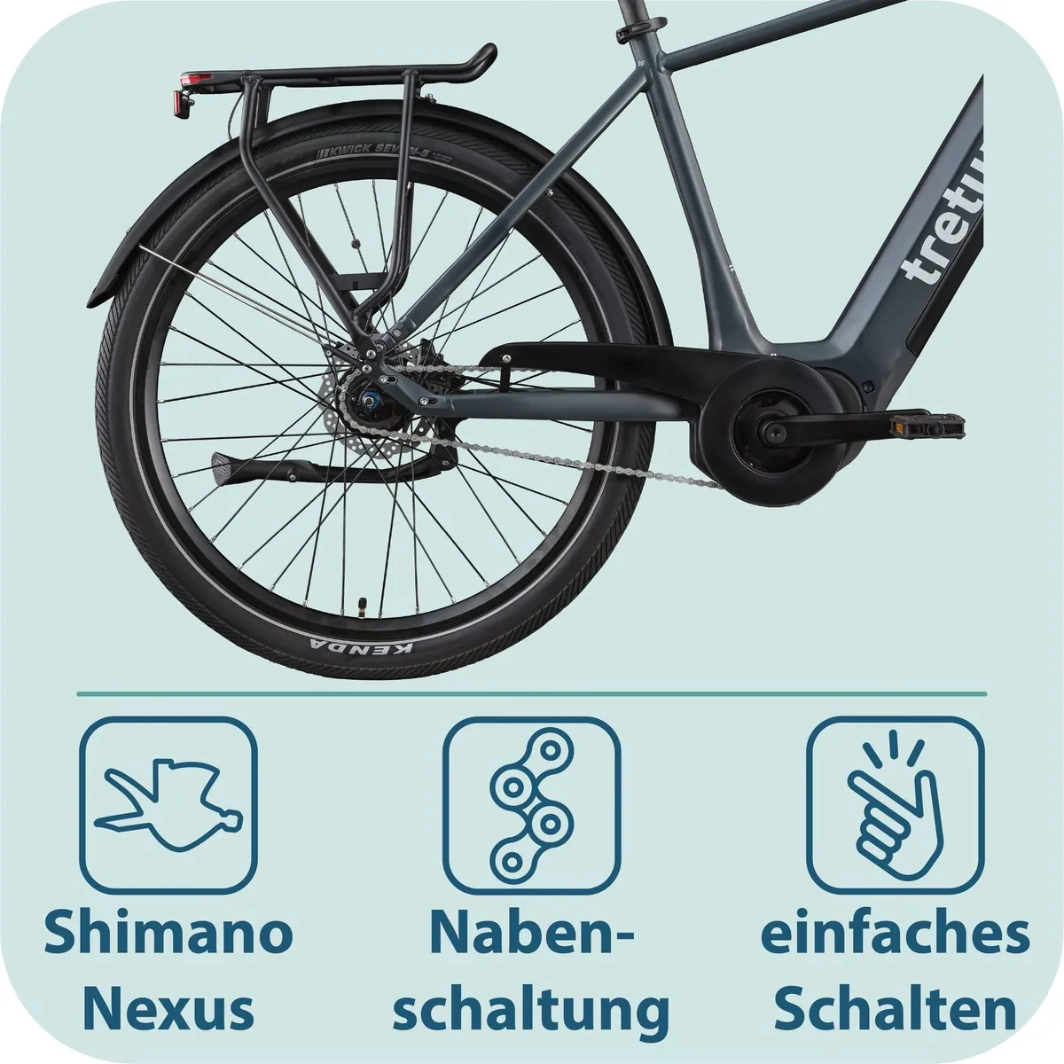 Tretwerk Amber Nexus E-Bike, 7-Gang Nabenschaltung, Mittelmotor, 550 Wh 5