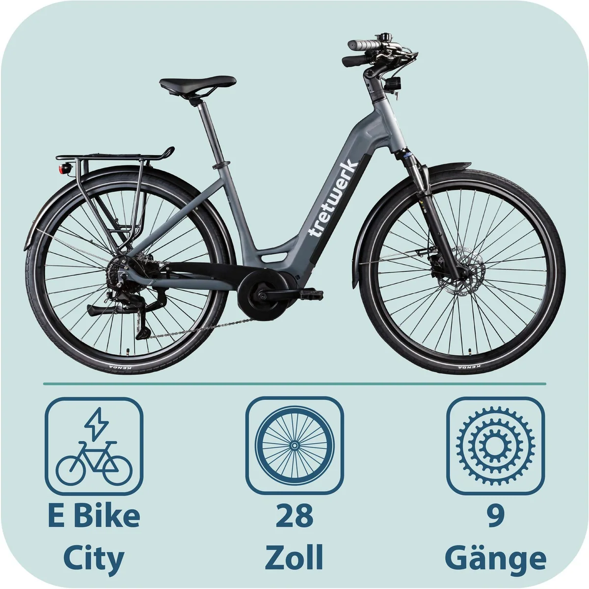 Tretwerk Amber E-Bike Cityrad, 9-Gang Shimano, 733 Wh Akku, komfortabel & stabil 2