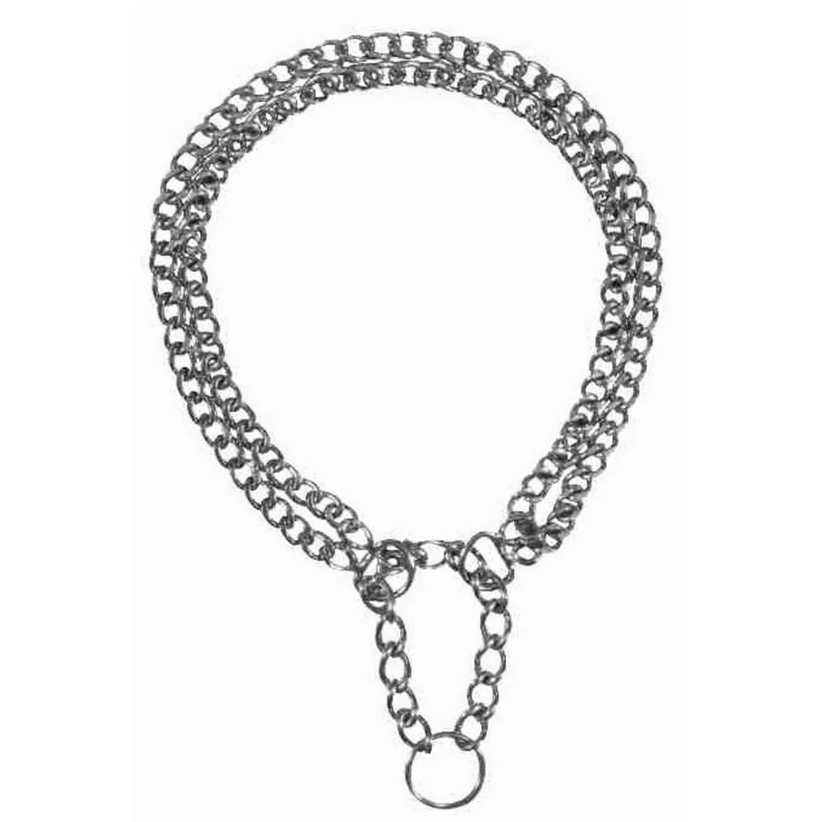 Trixie Zug-Stopp-Kettenhalsband, 2-reihig für Hunde, 45 cm/2,5 mm, Metall