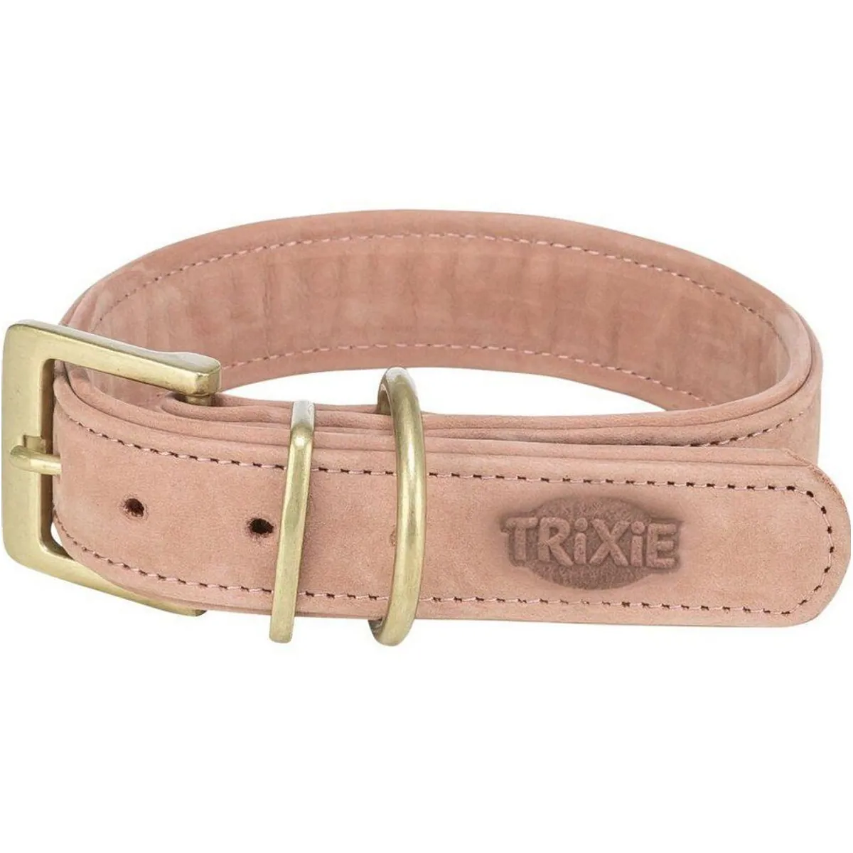 Trixie Pure Hunde-Halsband, extra breites Lederhalsband in Rosa, 25–31 cm/25 mm