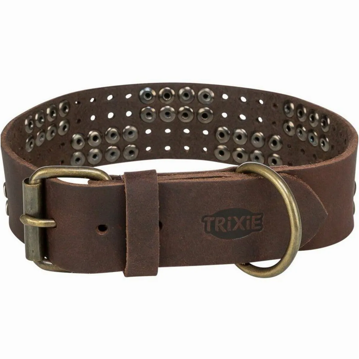 Trixie Rustic Fettleder-Halsband, extra breit, dunkelbraun, 34–40 cm 2