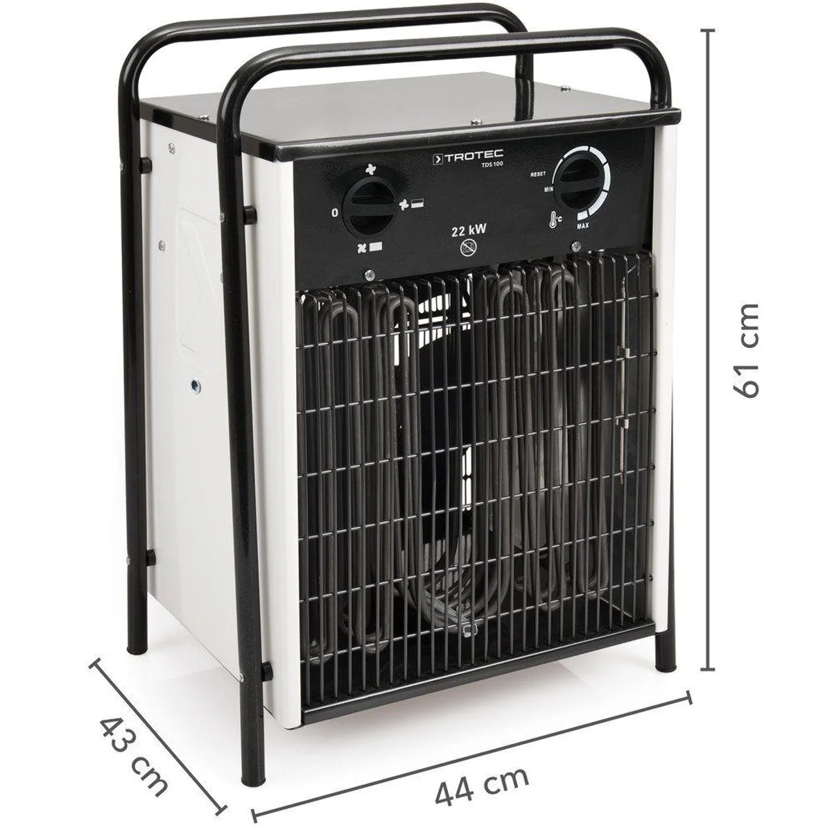 Trotec TDS 100 Elektroheizer, 22 kW Heizleistung, integrierter Thermostat 2