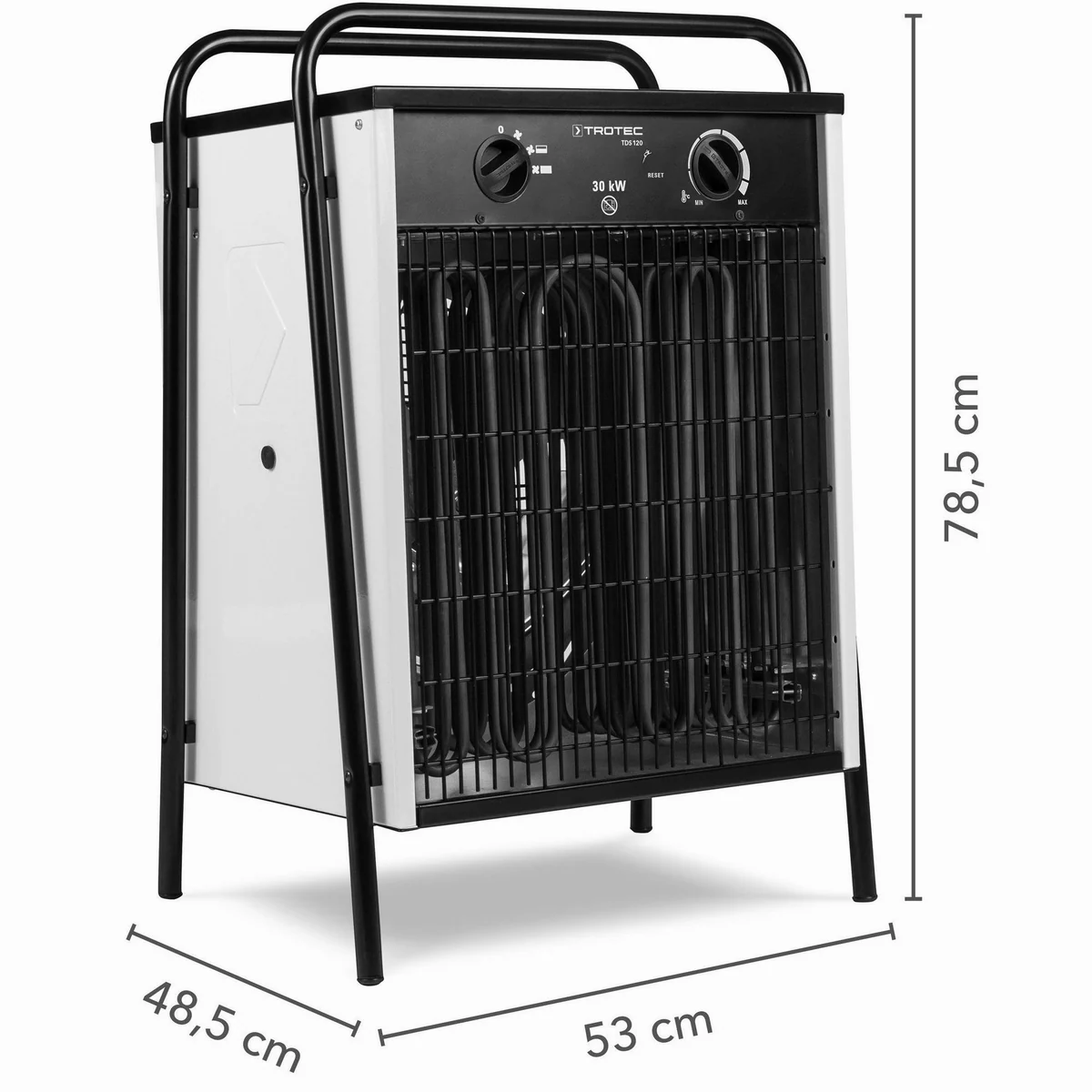 Trotec TDS 120 Elektroheizgebläse, 30 kW Heizleistung, integrierter Thermostat 2