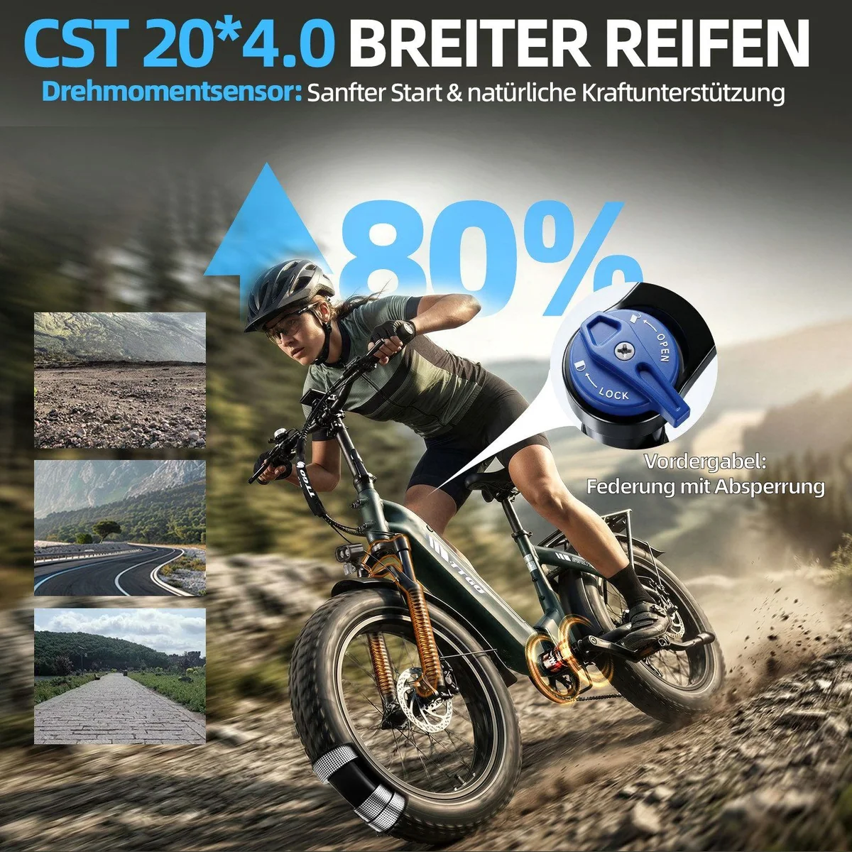 TTGO E-Bike Klapprad 20 Zoll, 70Nm, 140km Reichweite, faltbar und robust 2