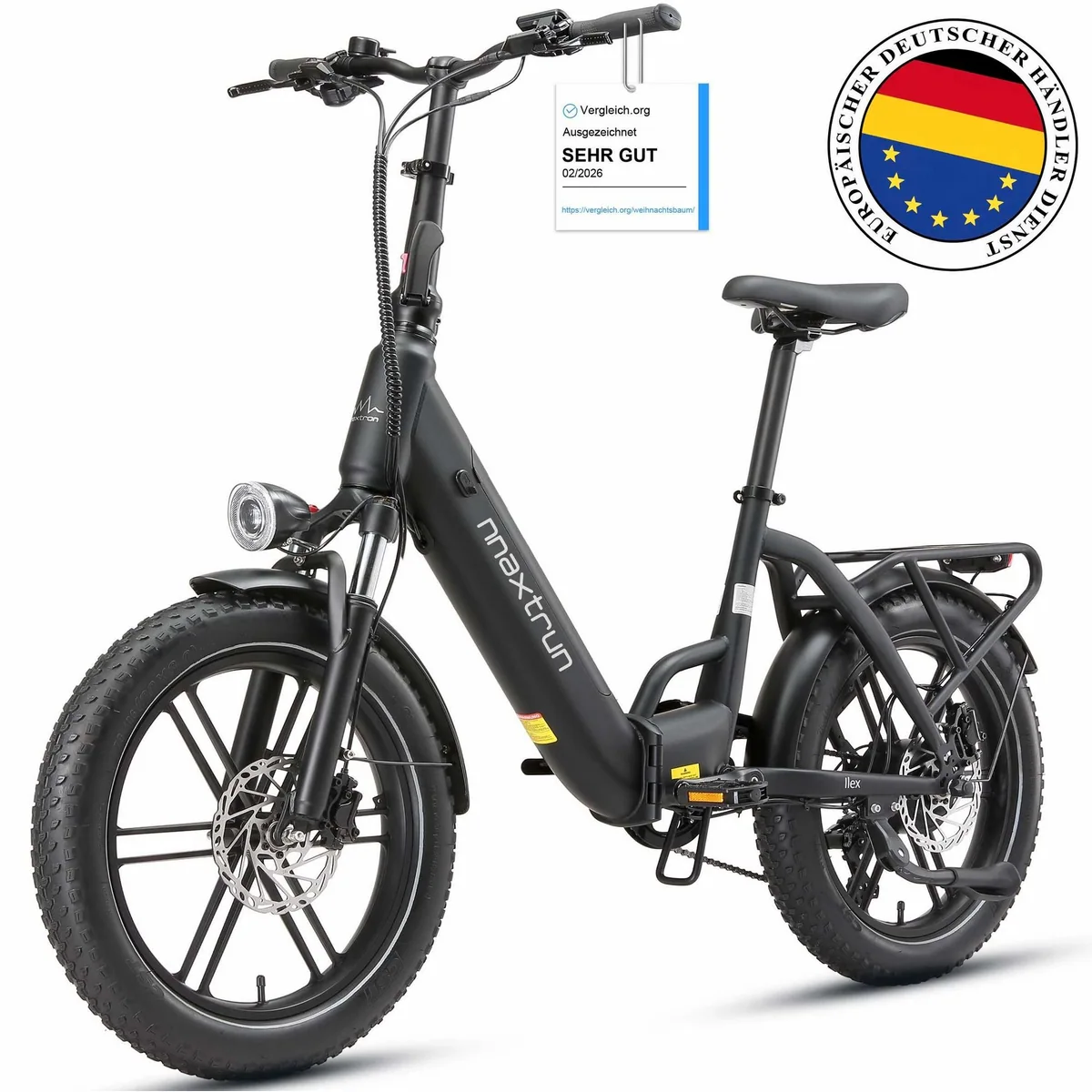 Vankel E-Faltrad 20 Zoll, leistungsstarker 250W Motor, 691Wh Akku, klappbar