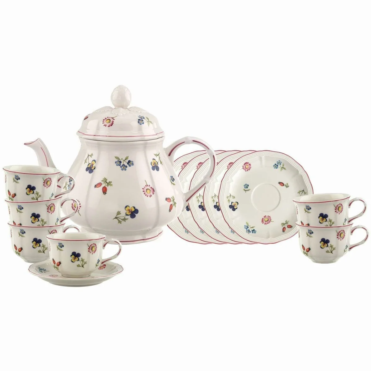 Villeroy & Boch Petite Fleur Teeservice, elegantes Design, spülmaschinenfest