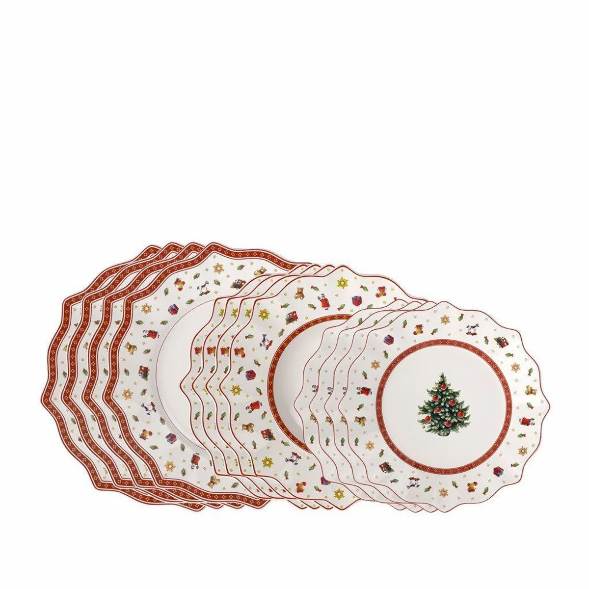 Villeroy & Boch Toy's Delight Geschirr-Set, 12-teilig, nostalgische Weihnachtsmotive