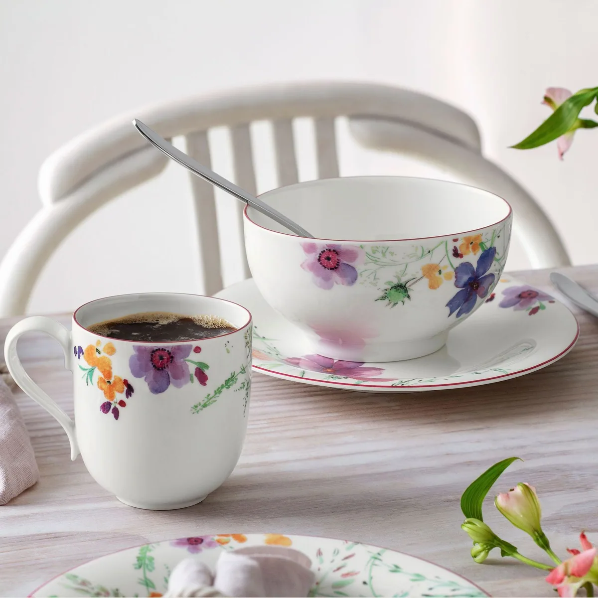 Villeroy & Boch Mariefleur Basic Starter Set, 10-teilig, zeitloses Design für 2 Personen 2