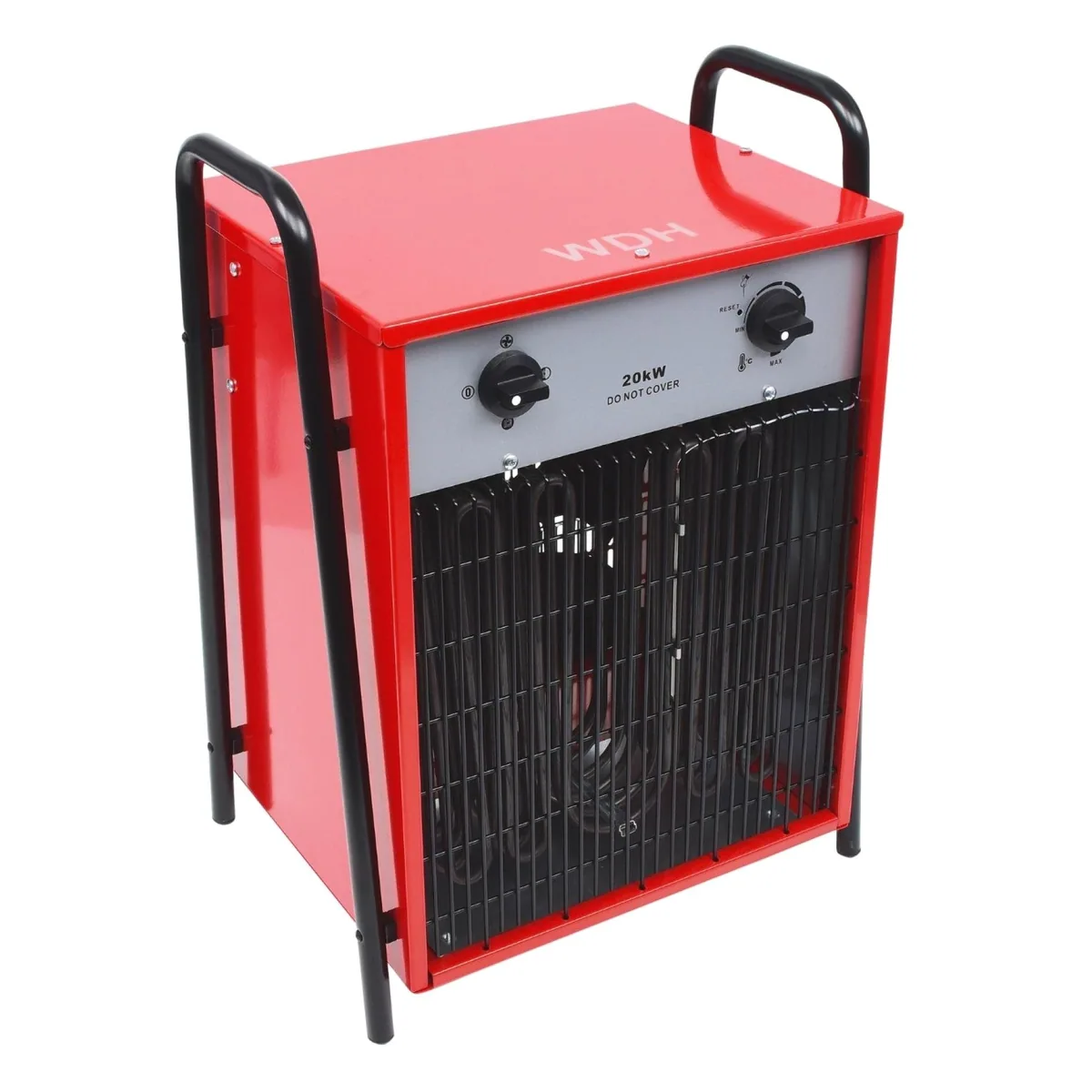 WDH Heißluftgebläse WDH-IFH20, 20 kW Heizleistung, stufenlos einstellbar, robustes Metallgehäuse