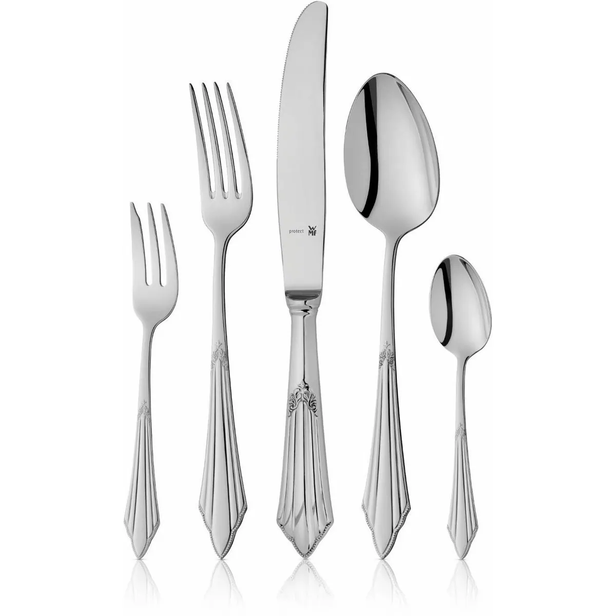 WMF Besteck-Set Fächer, 30-tlg, ergonomisch, Cromargan protect, spülmaschinenfest