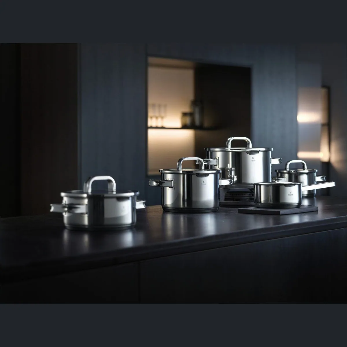 WMF Function 4 Topf-Set, 9-teilig, Induktionsgeeignet, Glasdeckel mit Abgießfunktionen 2