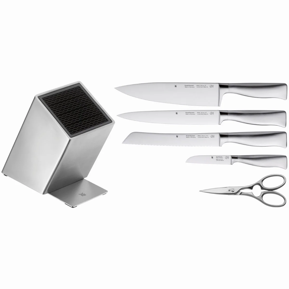 WMF Grand Gourmet Messerblock, 6-teilig, aus Spezialklingenstahl, hohe Hygiene — Made in Germany