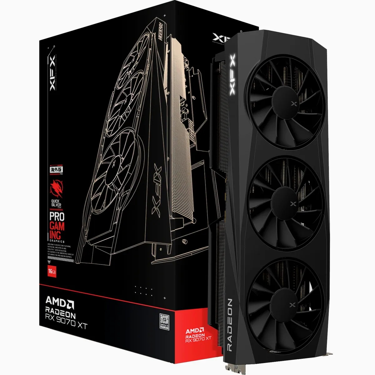 XFX Radeon RX 9070 XT Quicksilver, 16 GB GDDR6, PCIe 5.0, 4K Gaming