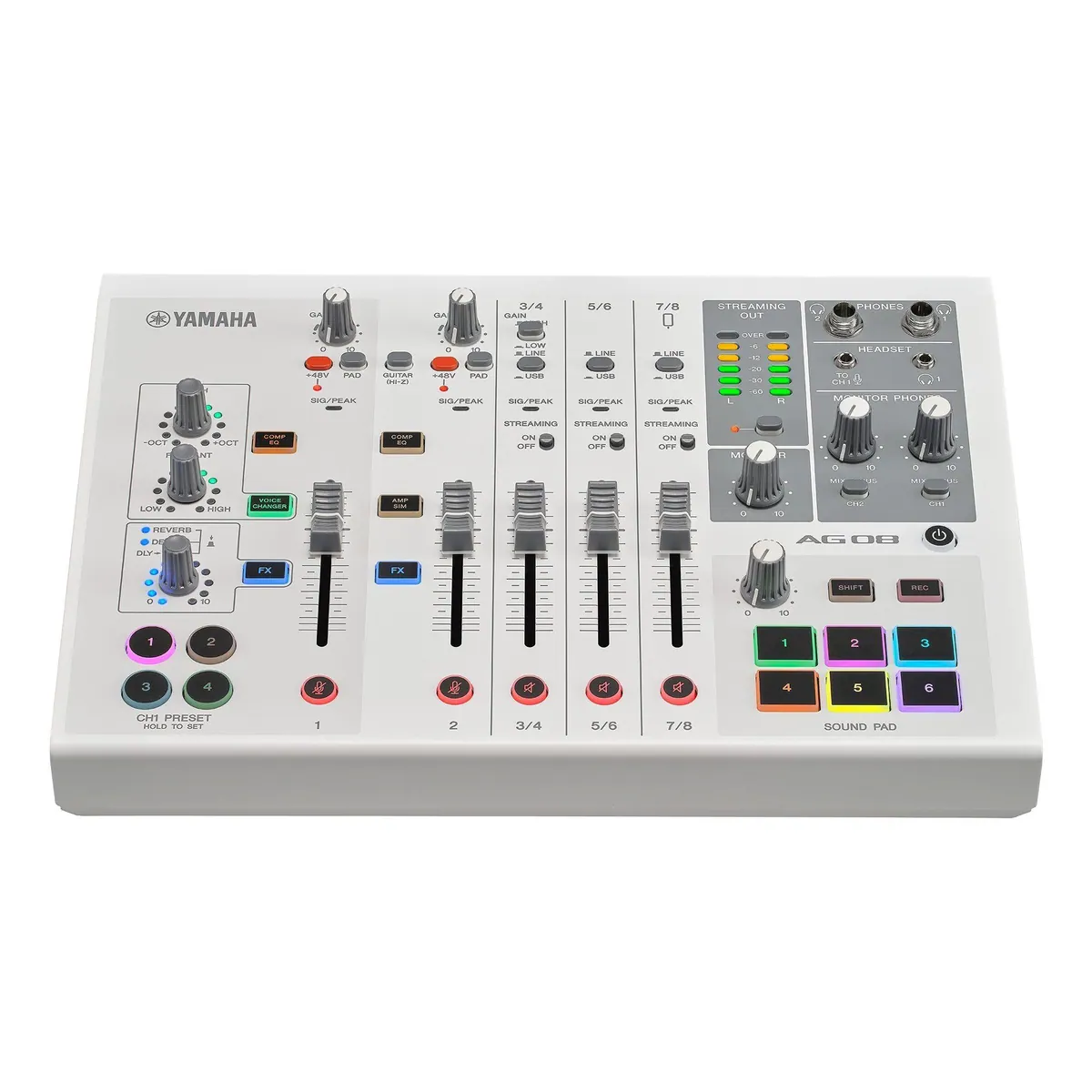 Yamaha AG08 WH Mischpult, 8-Kanal, USB-Audio-Interface, DSP-Effekte 2
