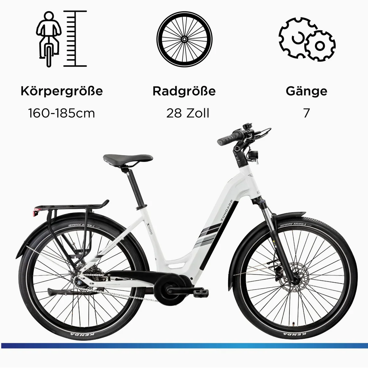 Zündapp E-Bike Cityrad X885, 7 Gang Nabenschaltung, Mittelmotor, 550 Wh 3