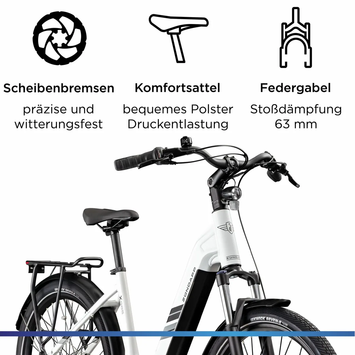Zündapp E-Bike Cityrad X885, 7 Gang Nabenschaltung, Mittelmotor, 550 Wh 4